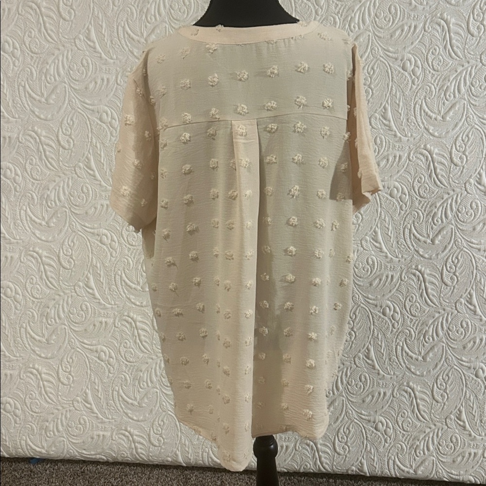 Cream Textured Blouse - Picture 2 of 3